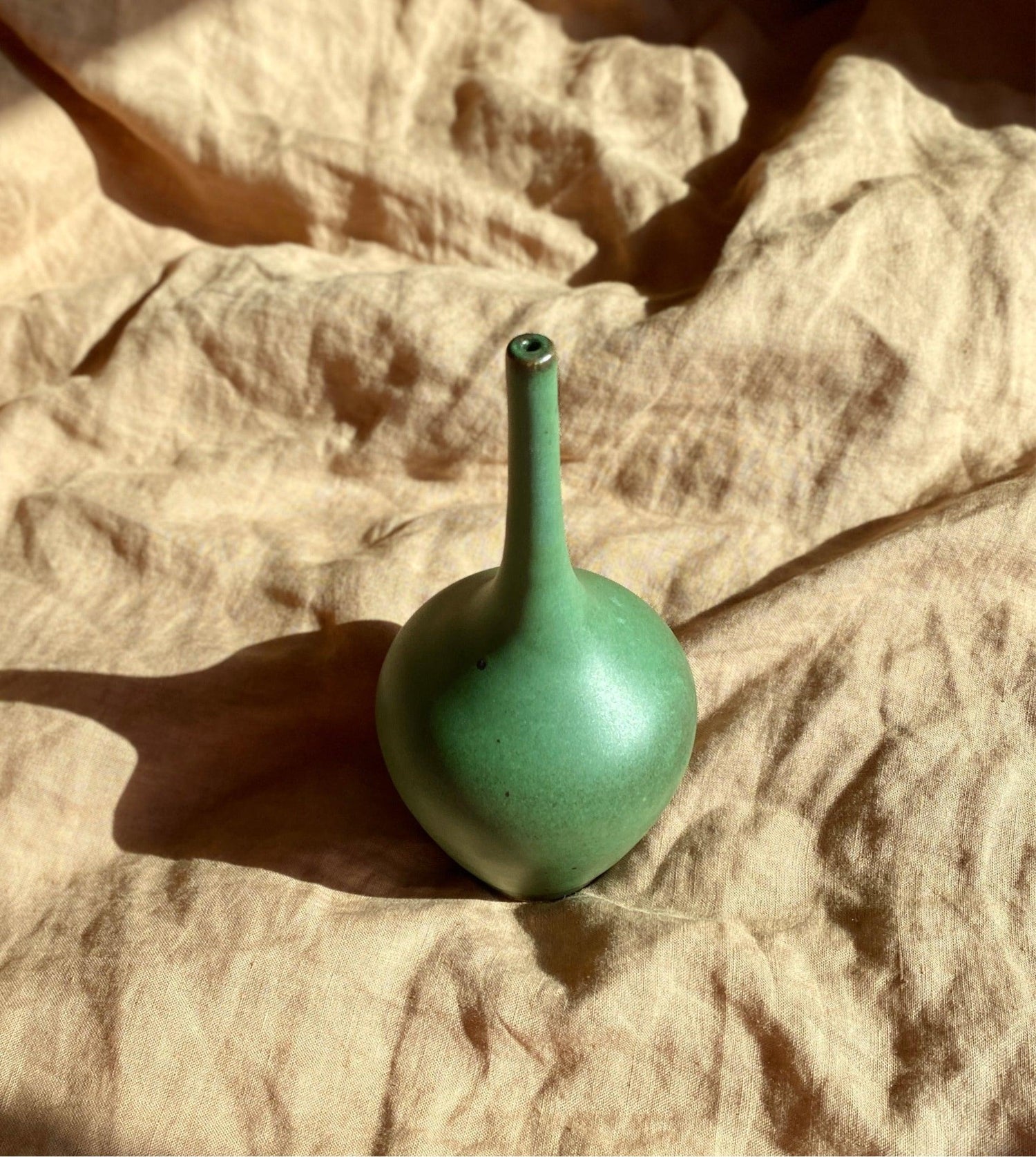 Green decorative skinny-neck vase No. 5 - Dana Chieco Studio
