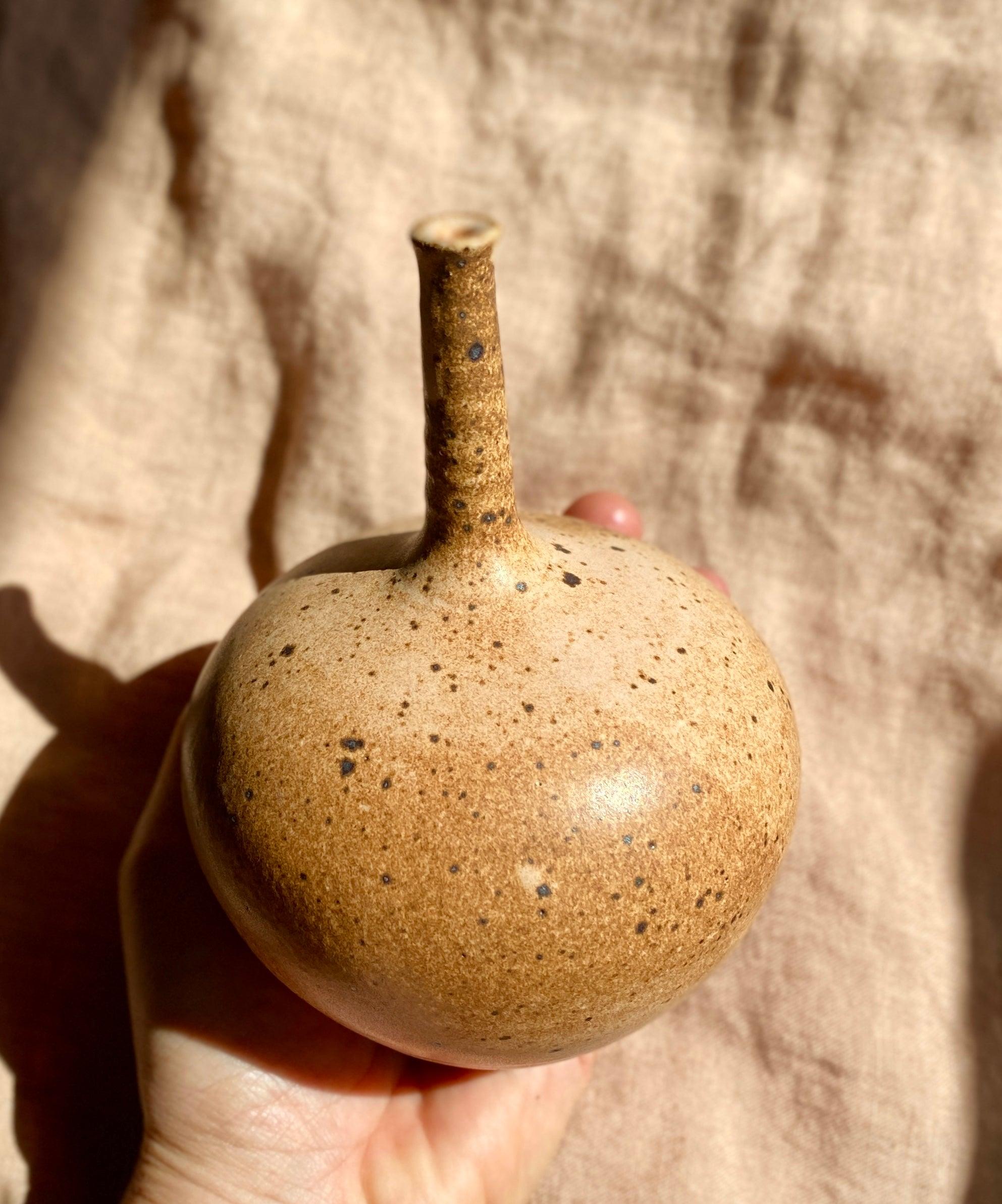 Pink/peach speckled skinny neck vase No. 4 - Dana Chieco Studio