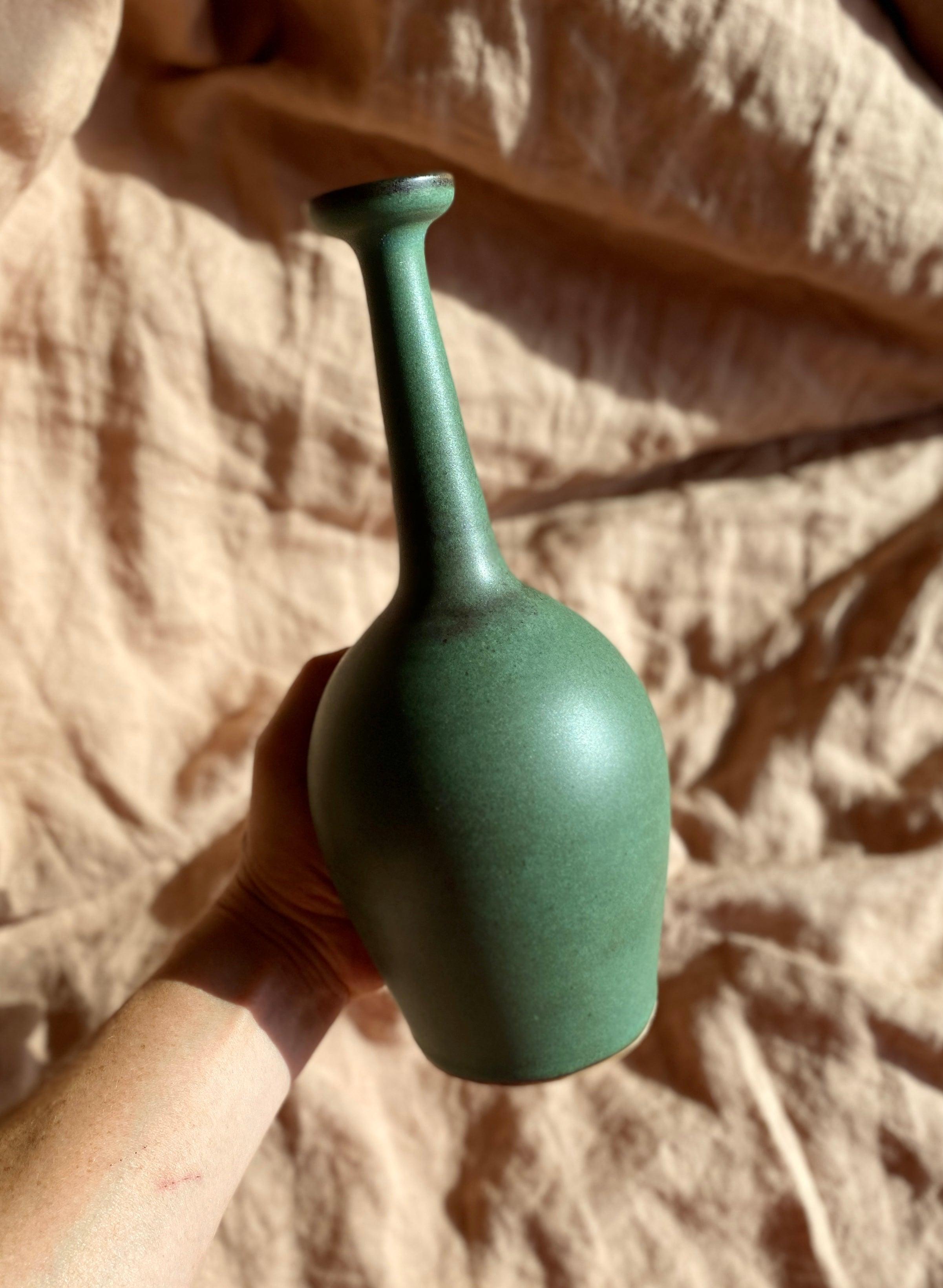 Green decorative bottle No. 14 - Dana Chieco Studio