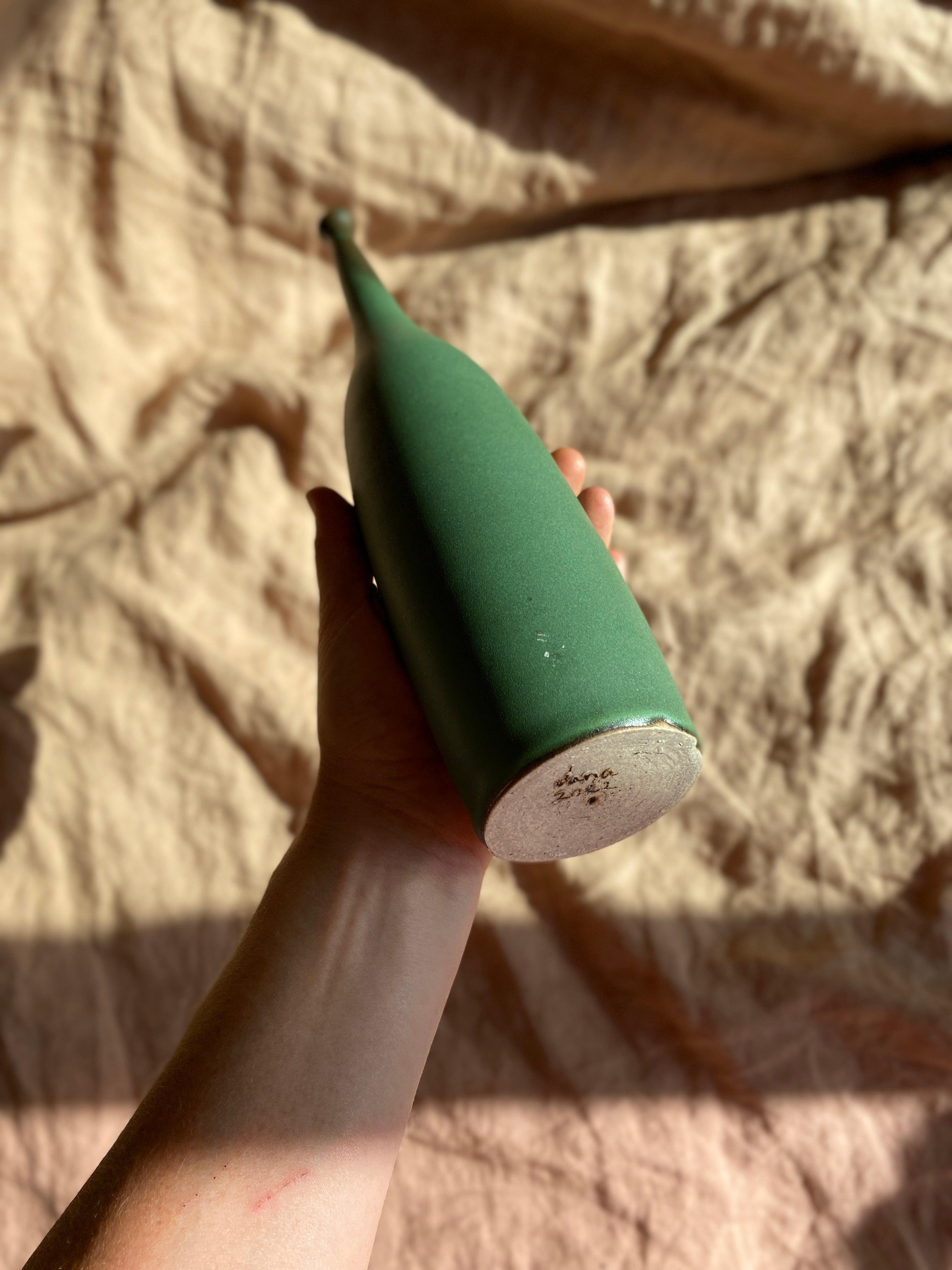 Green decorative bottle No. 12 - Dana Chieco Studio
