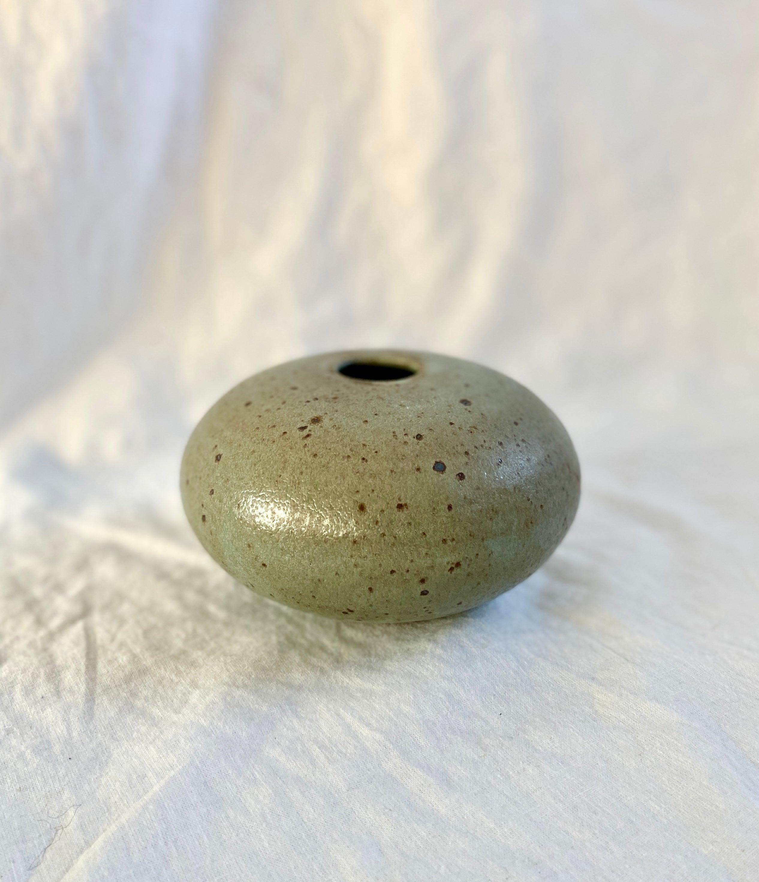 Blue speckled wide vessel - Dana Chieco Studio