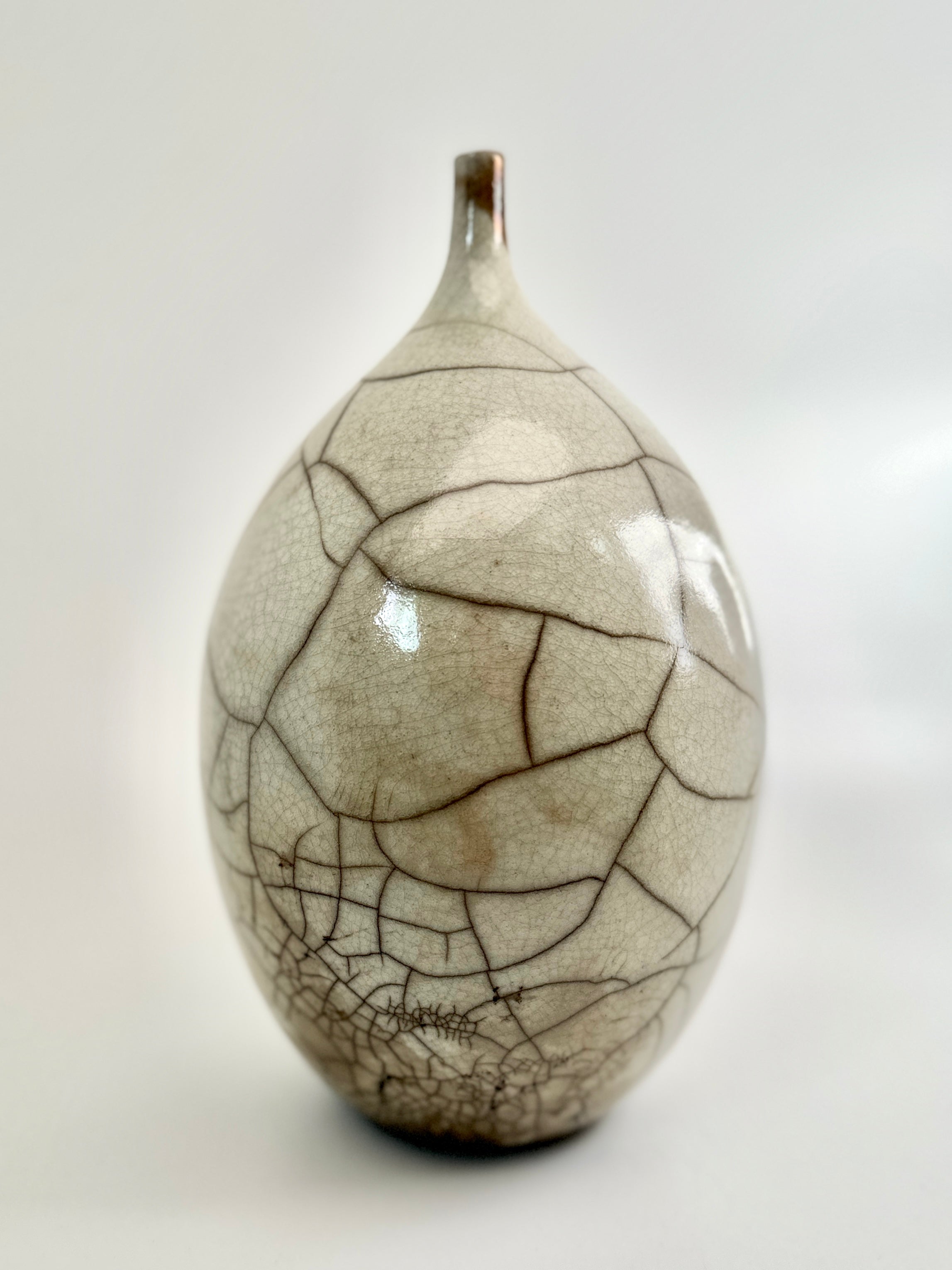 Raku white little neck no. 3