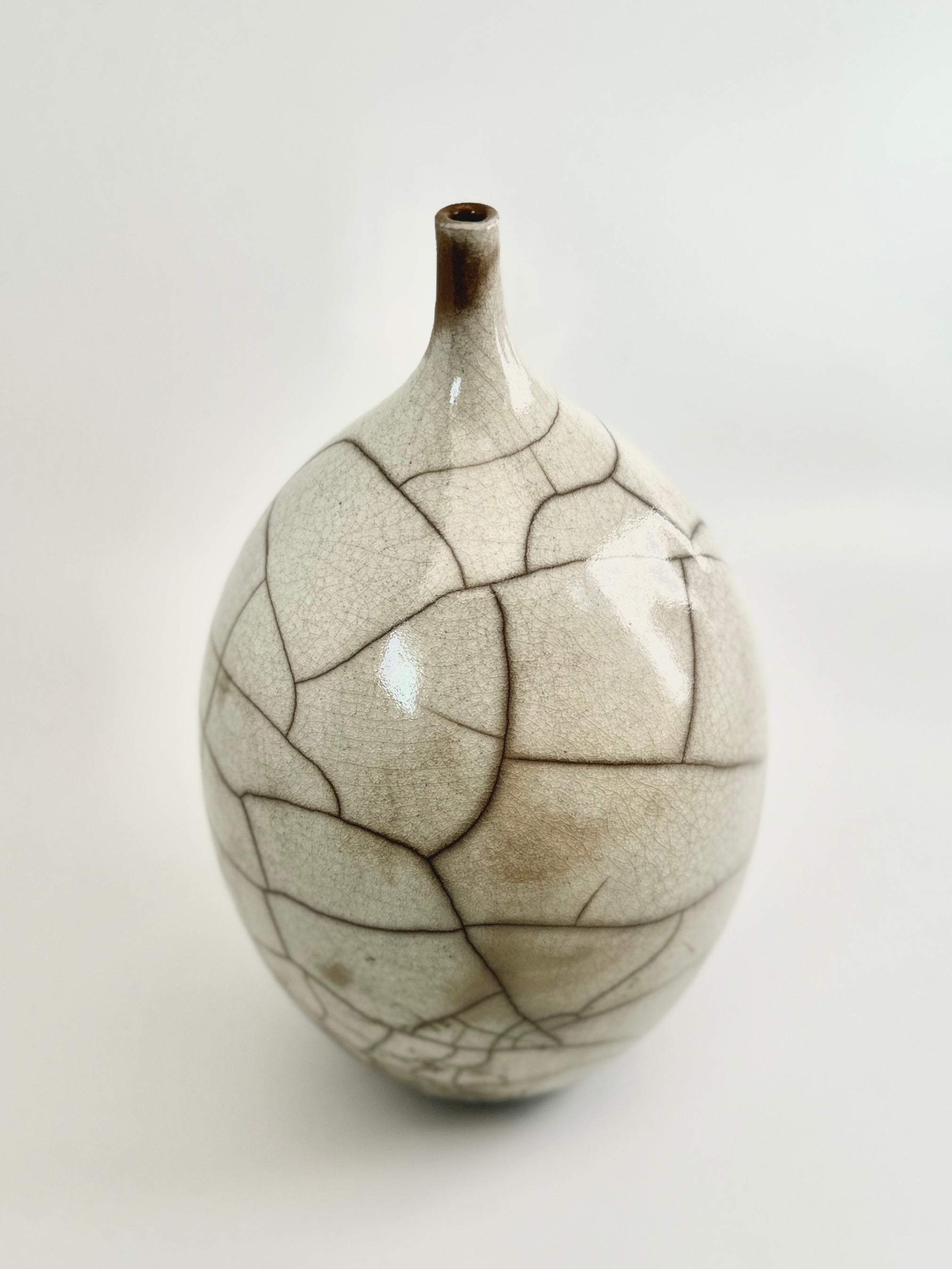 Raku white little neck no. 3