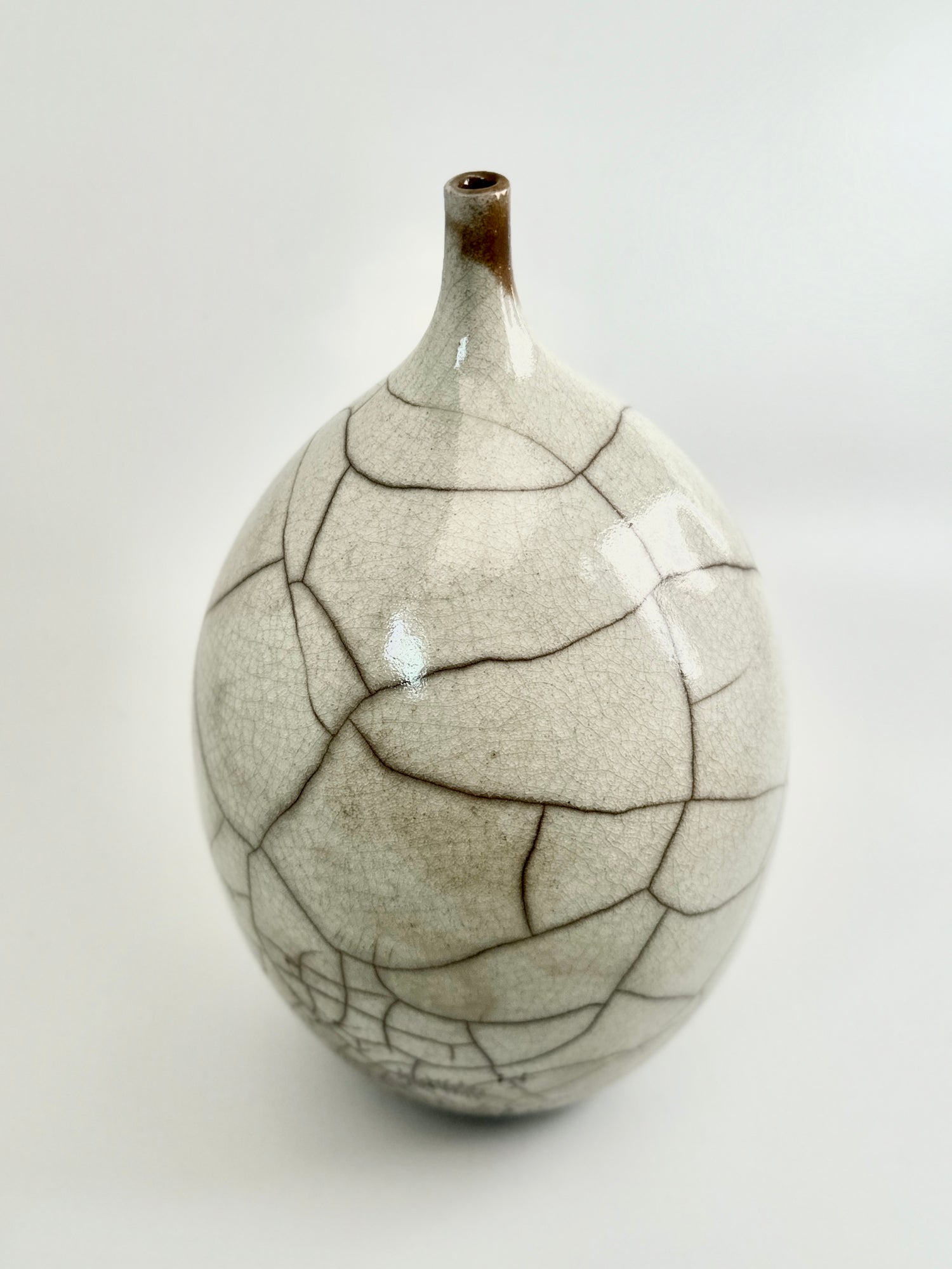 Raku white little neck no. 3