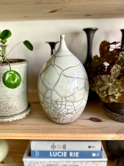 Raku white little neck no. 3