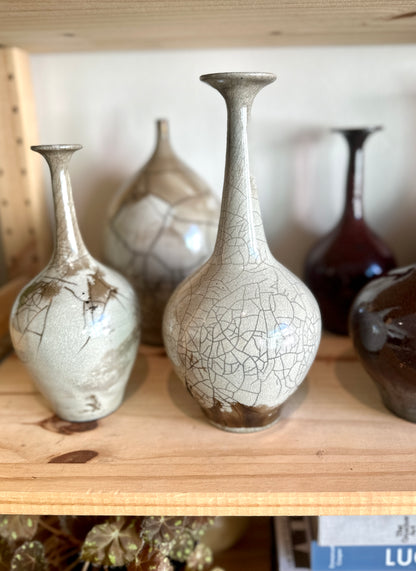 Raku white bottleneck no. 1