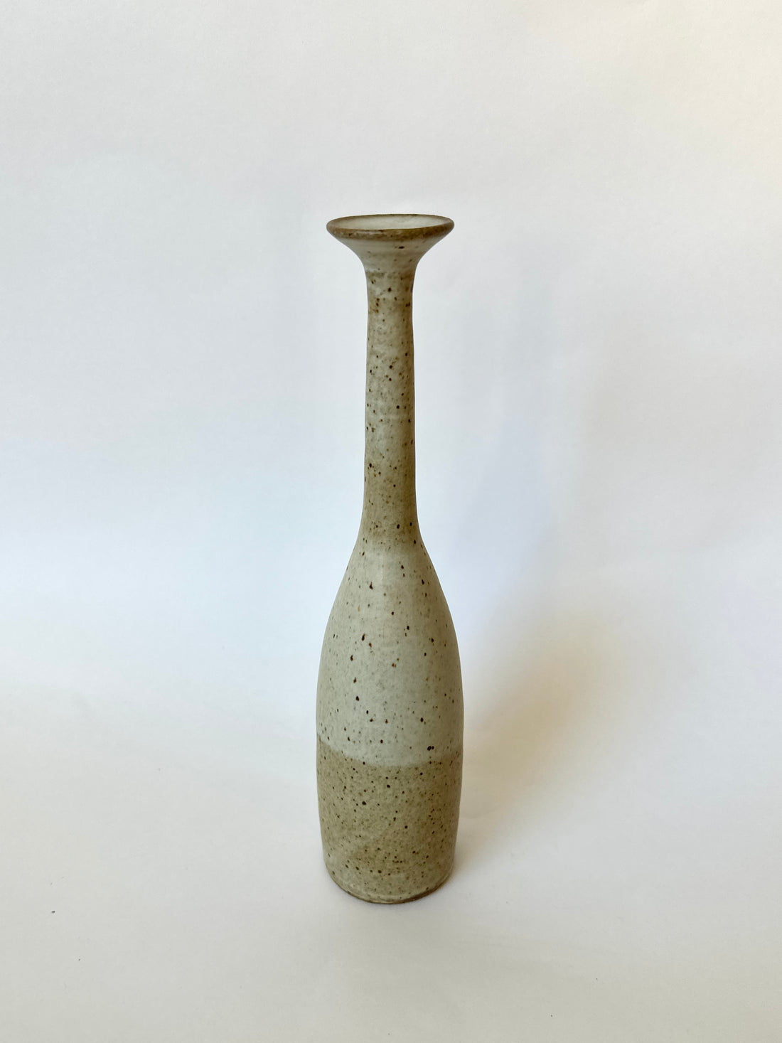 White speckled tall decorative bottle No. 7