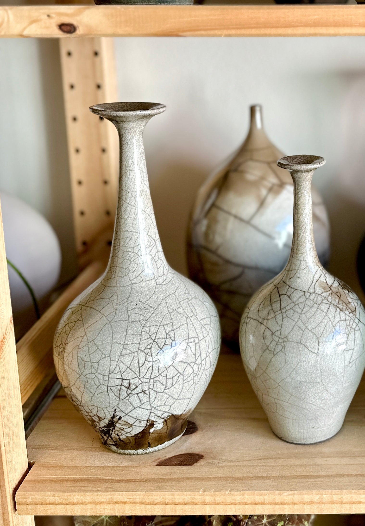 Raku white bottleneck no. 1