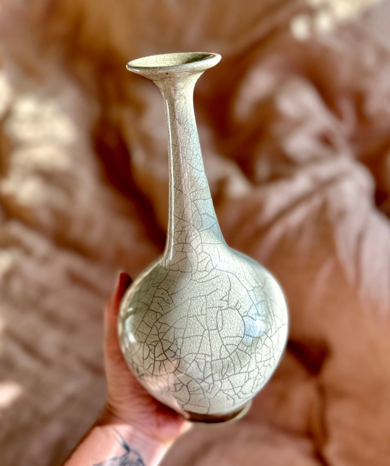 Raku white bottleneck no. 1