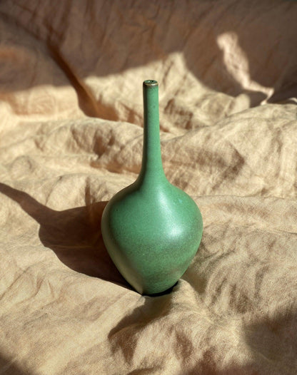 Green decorative skinny-neck vase No. 5 - Dana Chieco Studio
