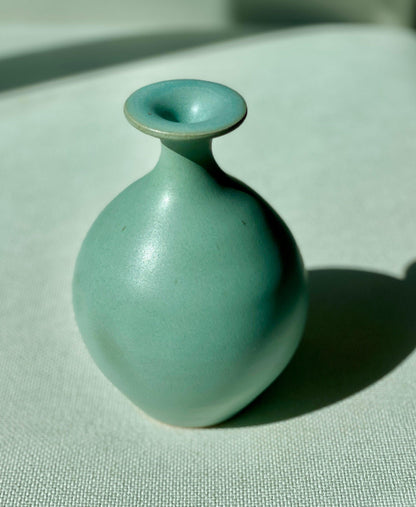 Blue flared-neck decorative bottle No. 3 - Dana Chieco Studio