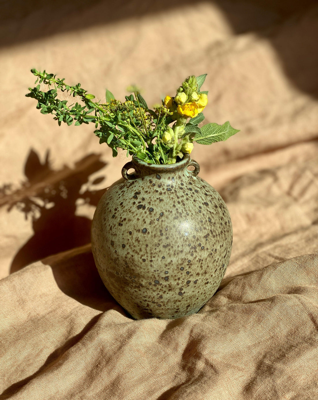 Blue speckled bud vase No. 2 - Dana Chieco Studio