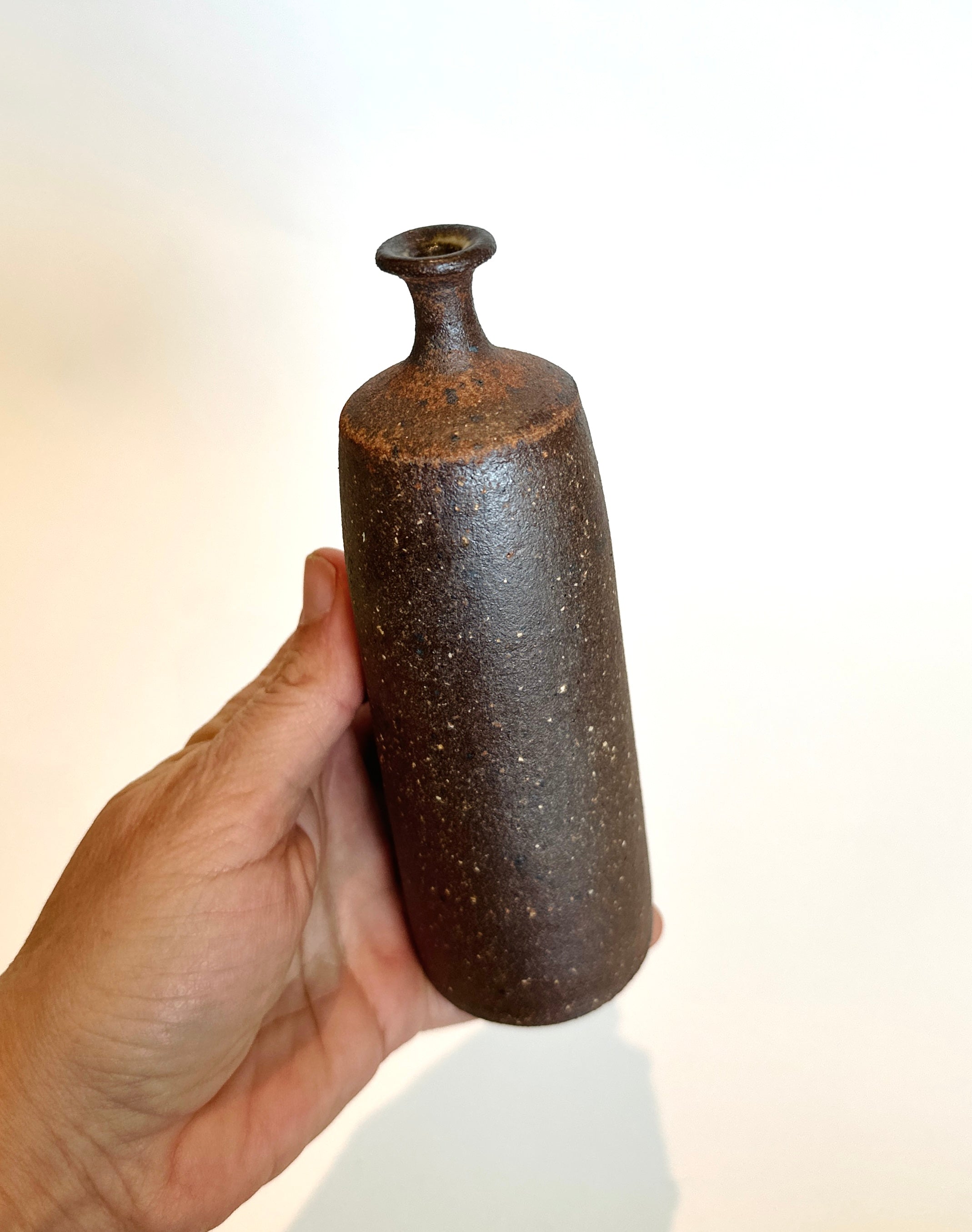Unglazed clay slim vase no. 6