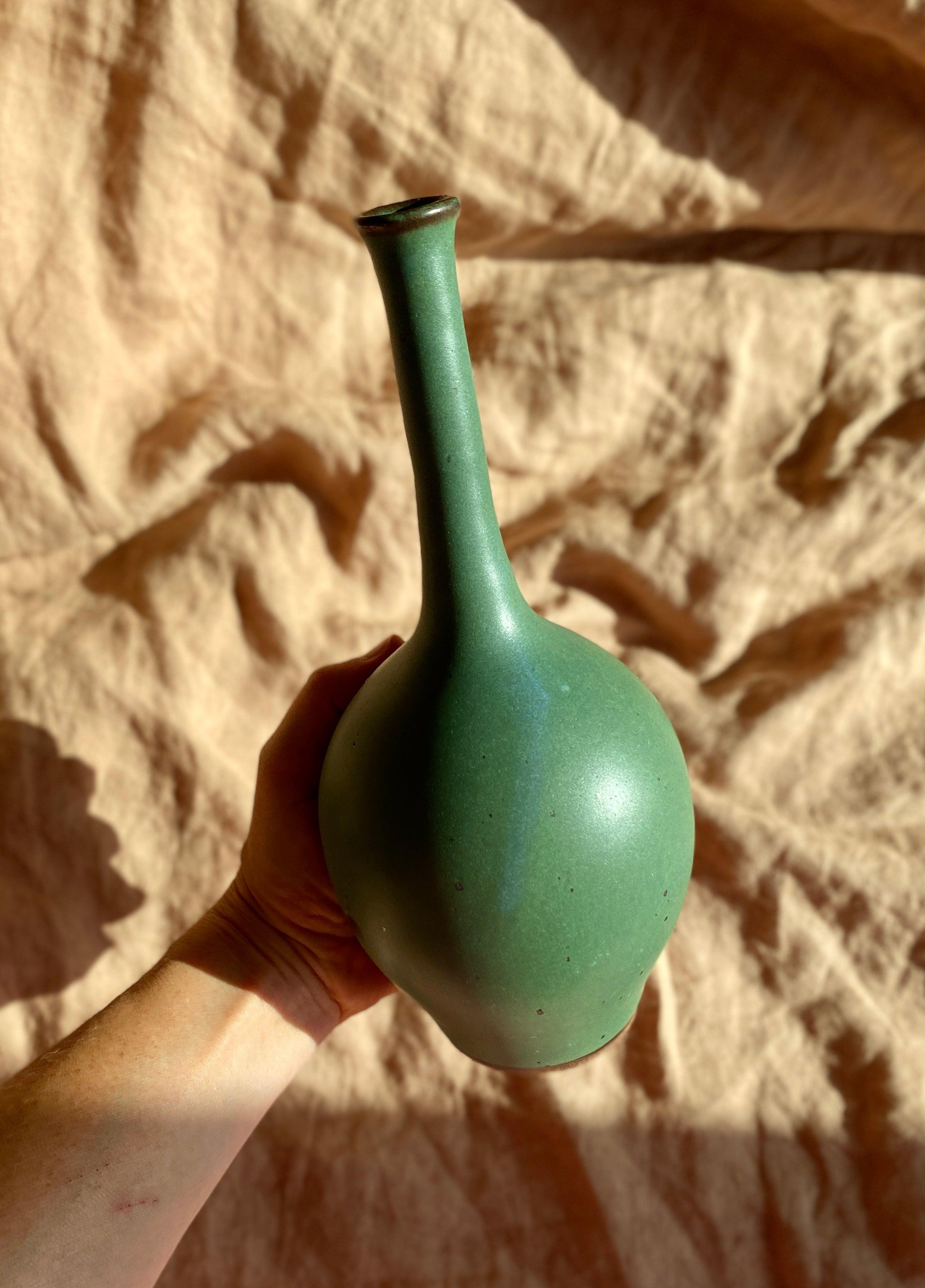 Green decorative bottle No. 13 - Dana Chieco Studio