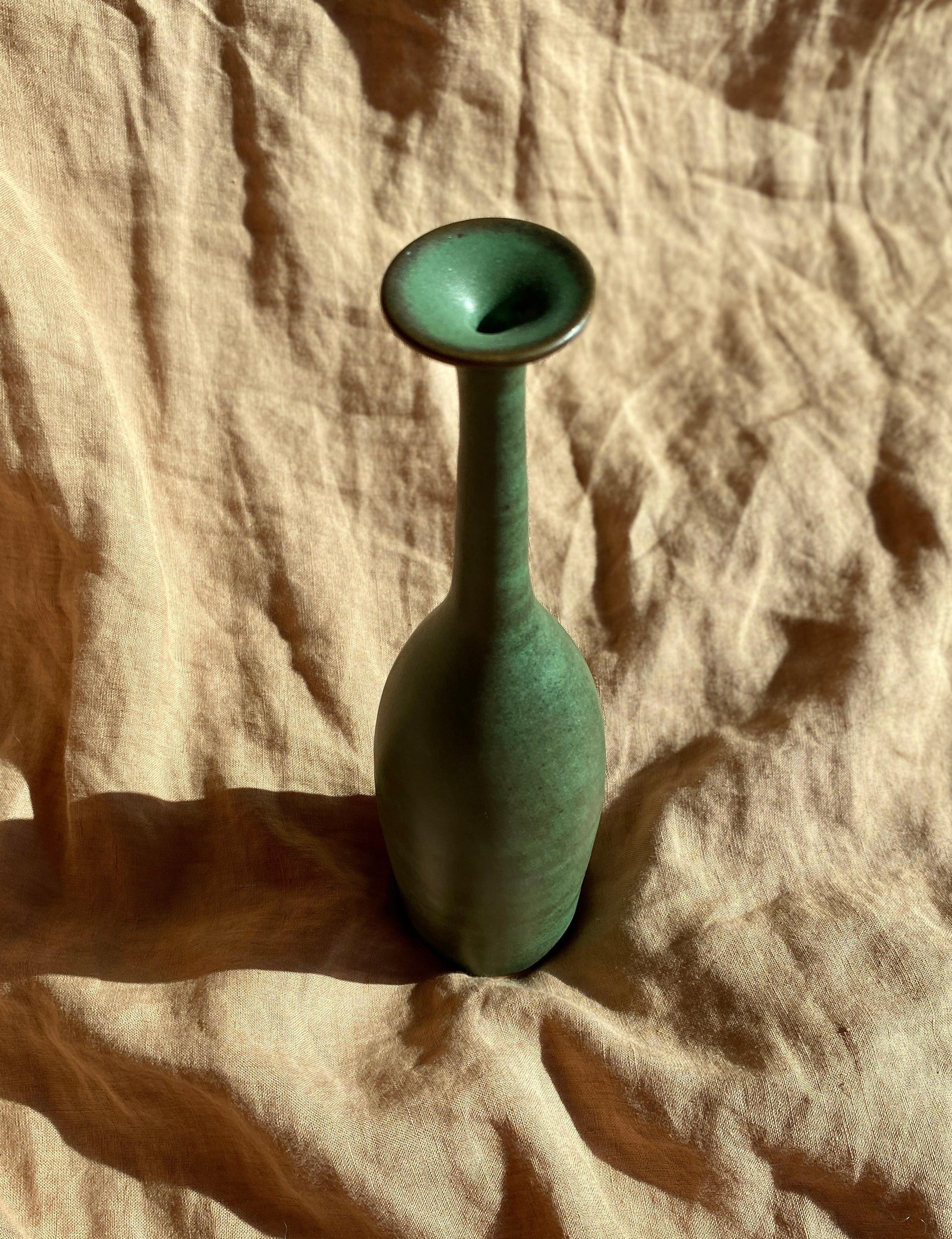 Green decorative bottle No. 9 - Dana Chieco Studio
