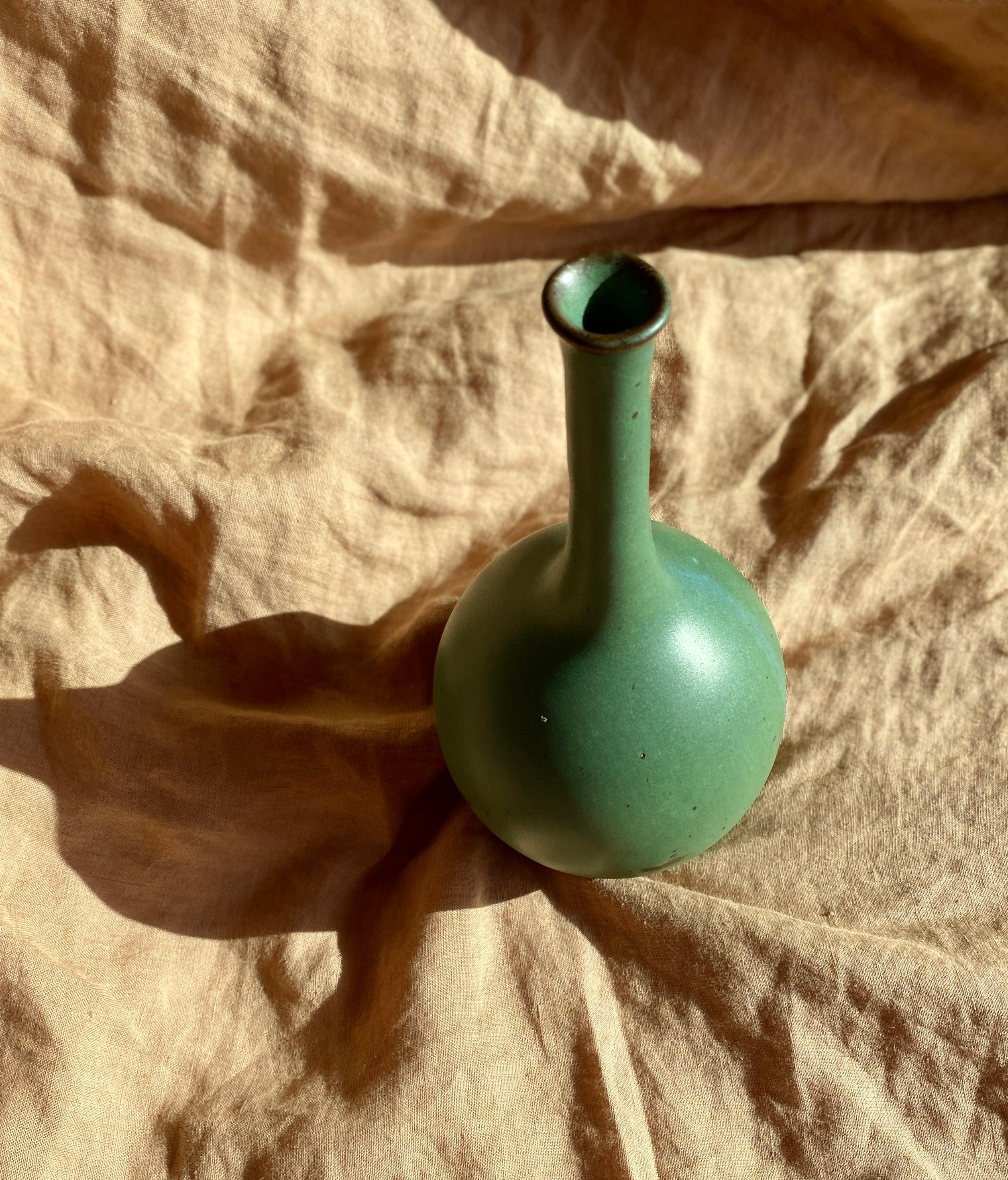 Green decorative bottle No. 13 - Dana Chieco Studio