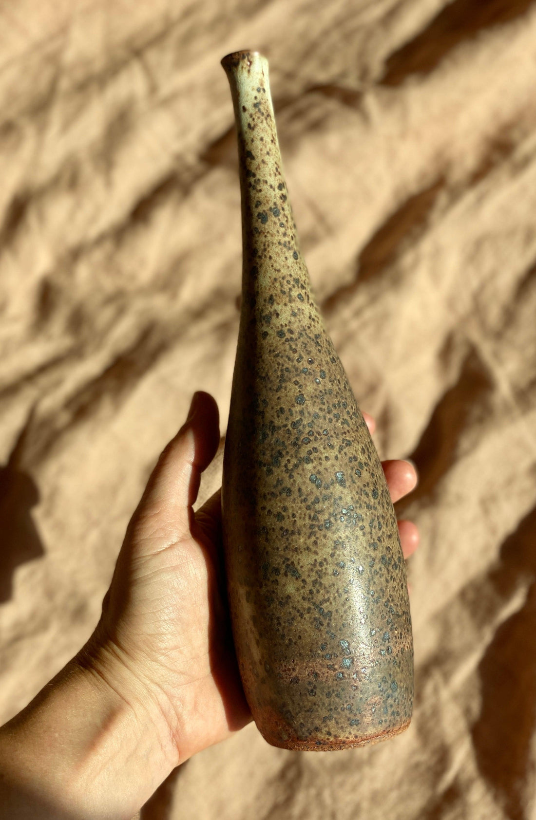 Matte white speckled decorative bottle No. 9 - Dana Chieco Studio