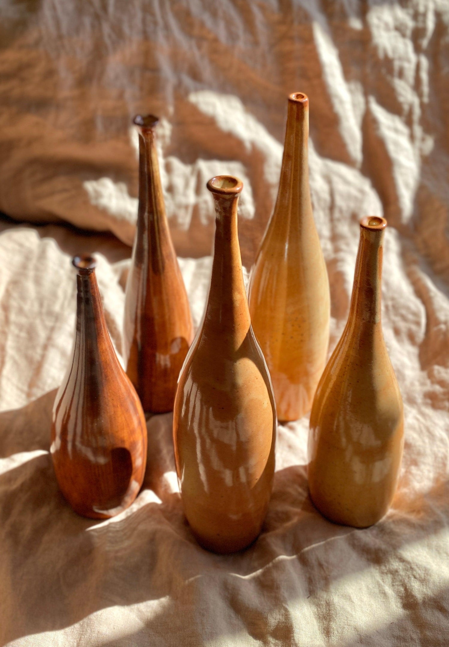Shino decorative bottle brushed with iron oxide No. 12 - Dana Chieco Studio