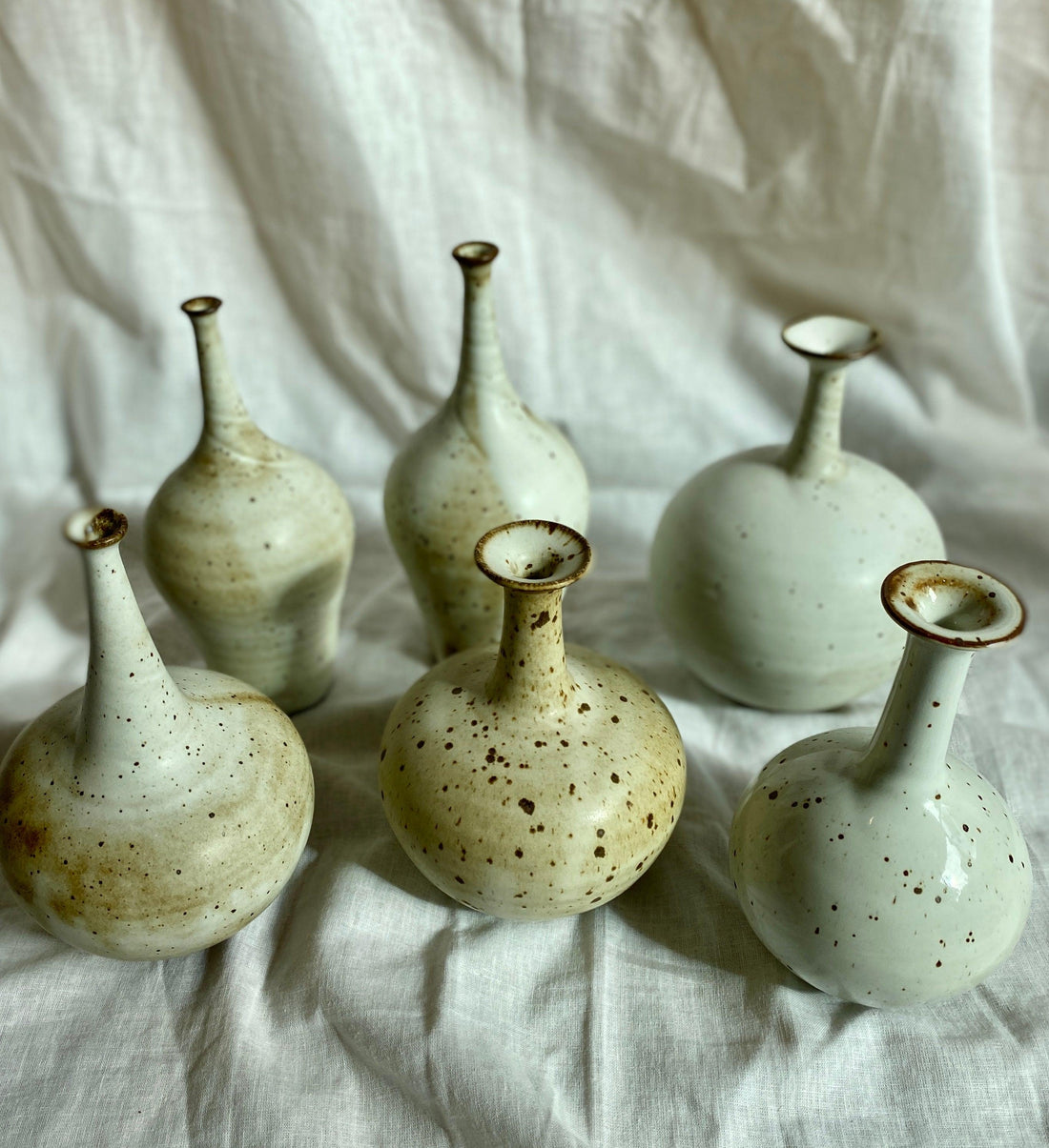 Matte white speckled bottleneck no. 22 - Dana Chieco Studio