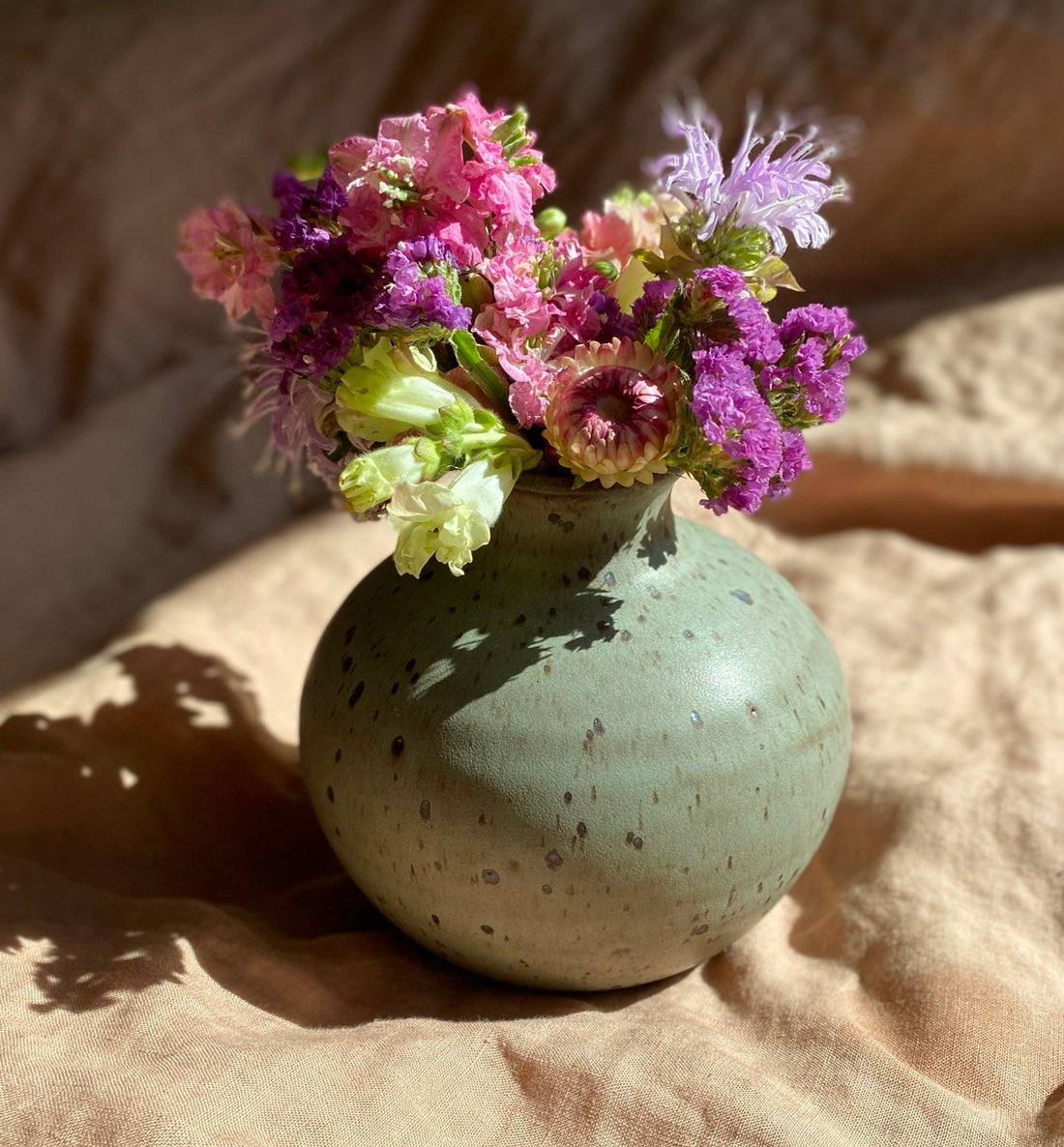 Blue speckled vase No. 7 - Dana Chieco Studio