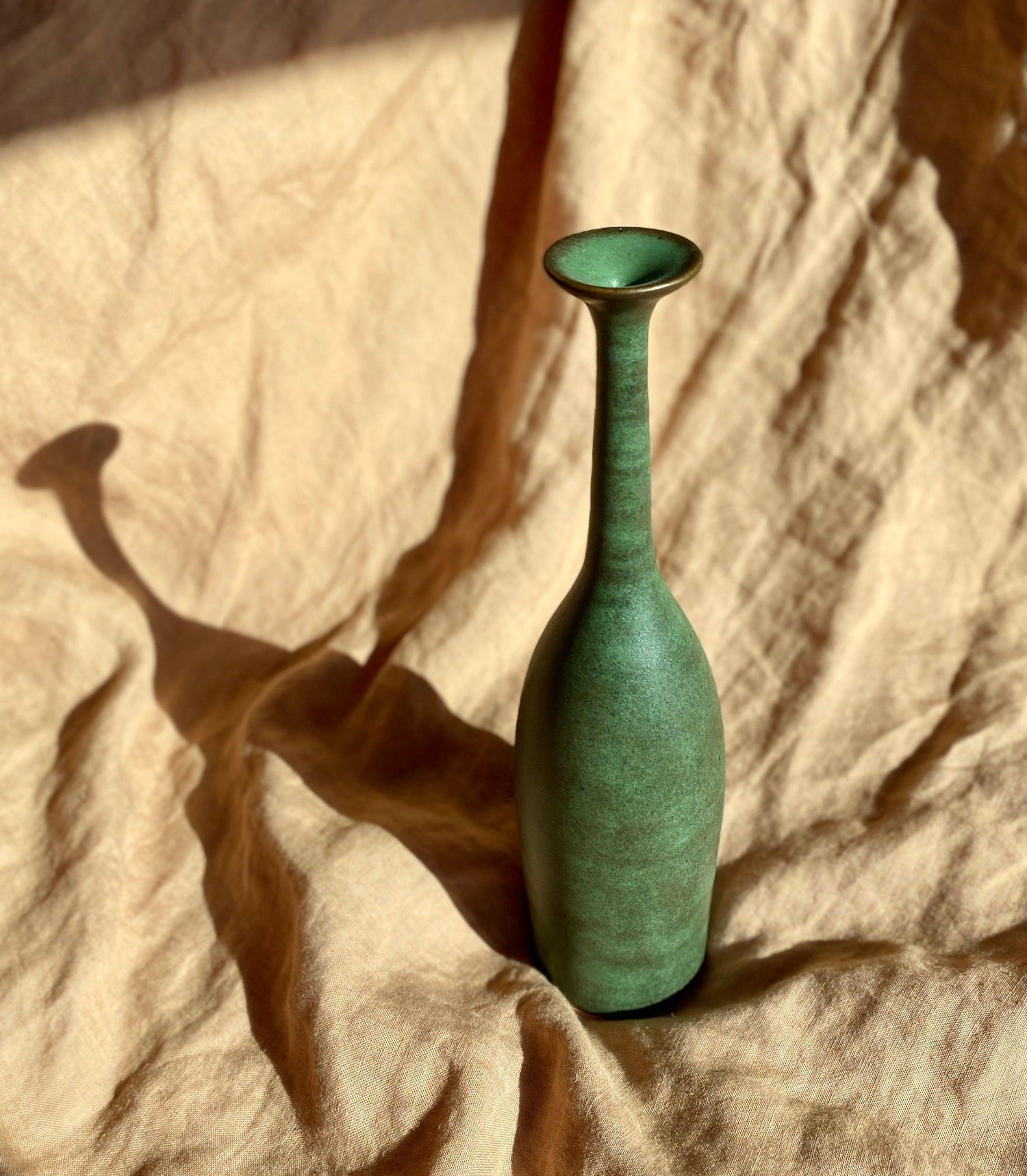 Green decorative bottle No. 9 - Dana Chieco Studio