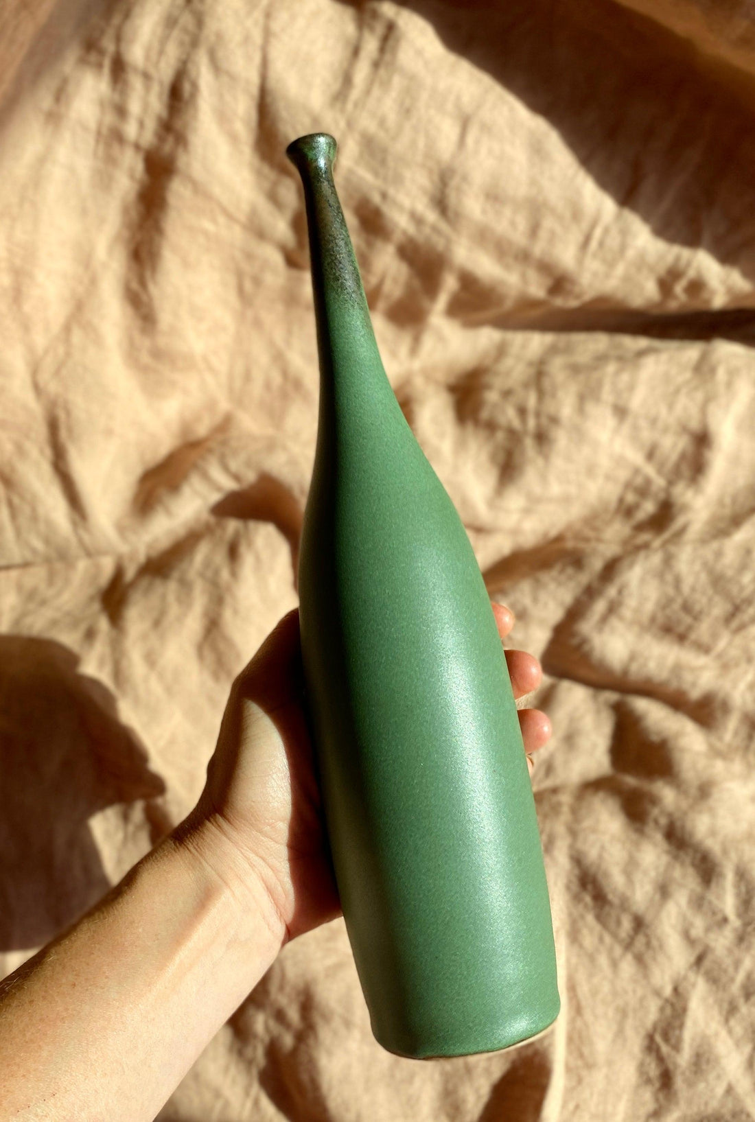 Green decorative bottle No. 12 - Dana Chieco Studio