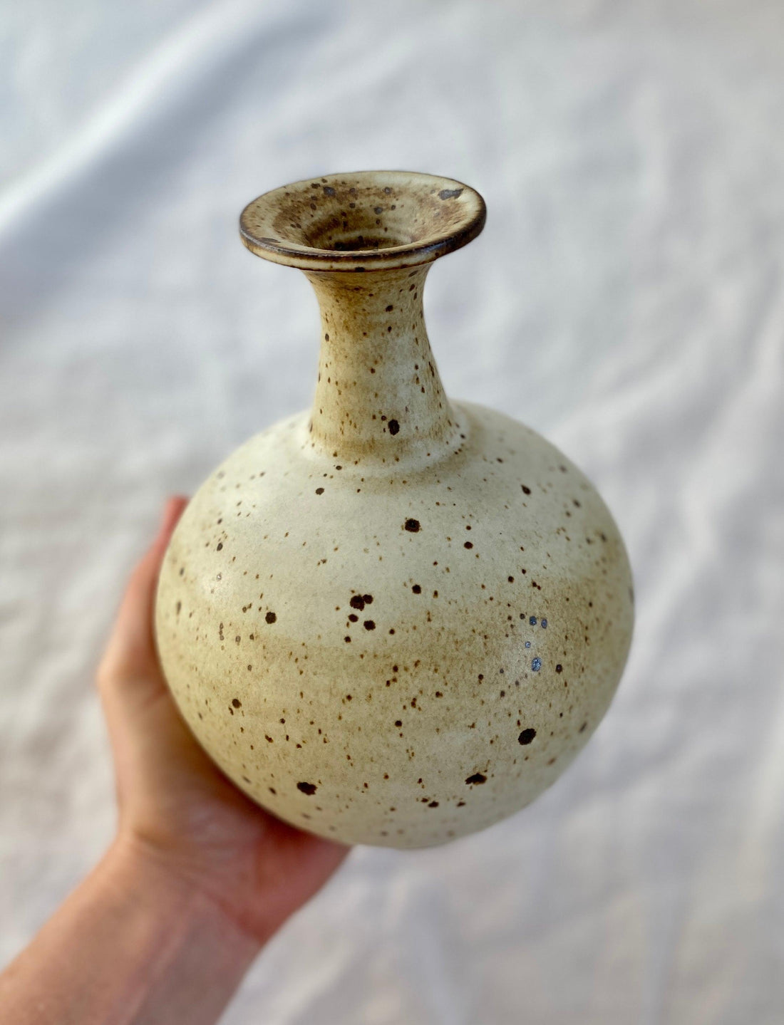 Matte white speckled bottleneck no. 23 - Dana Chieco Studio