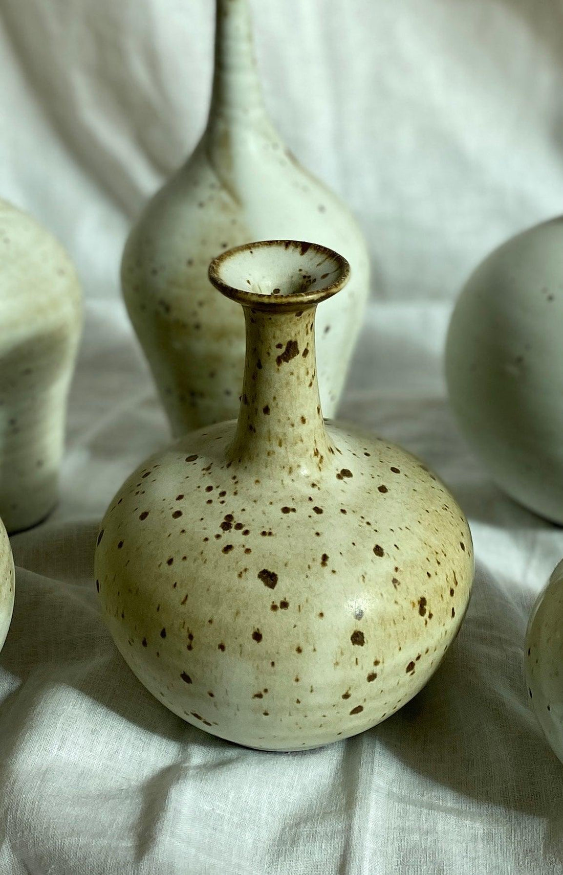 Matte white speckled bottleneck no. 22 - Dana Chieco Studio