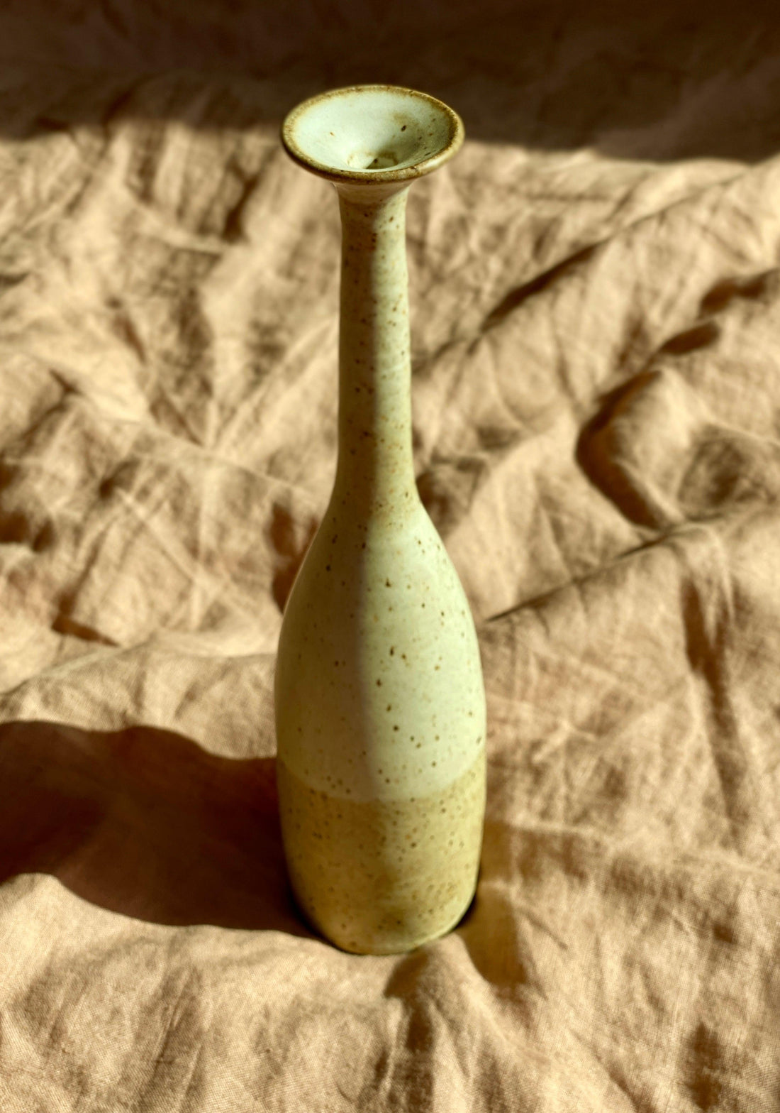 Matte white speckled tall decorative bottle No. 7 - Dana Chieco Studio