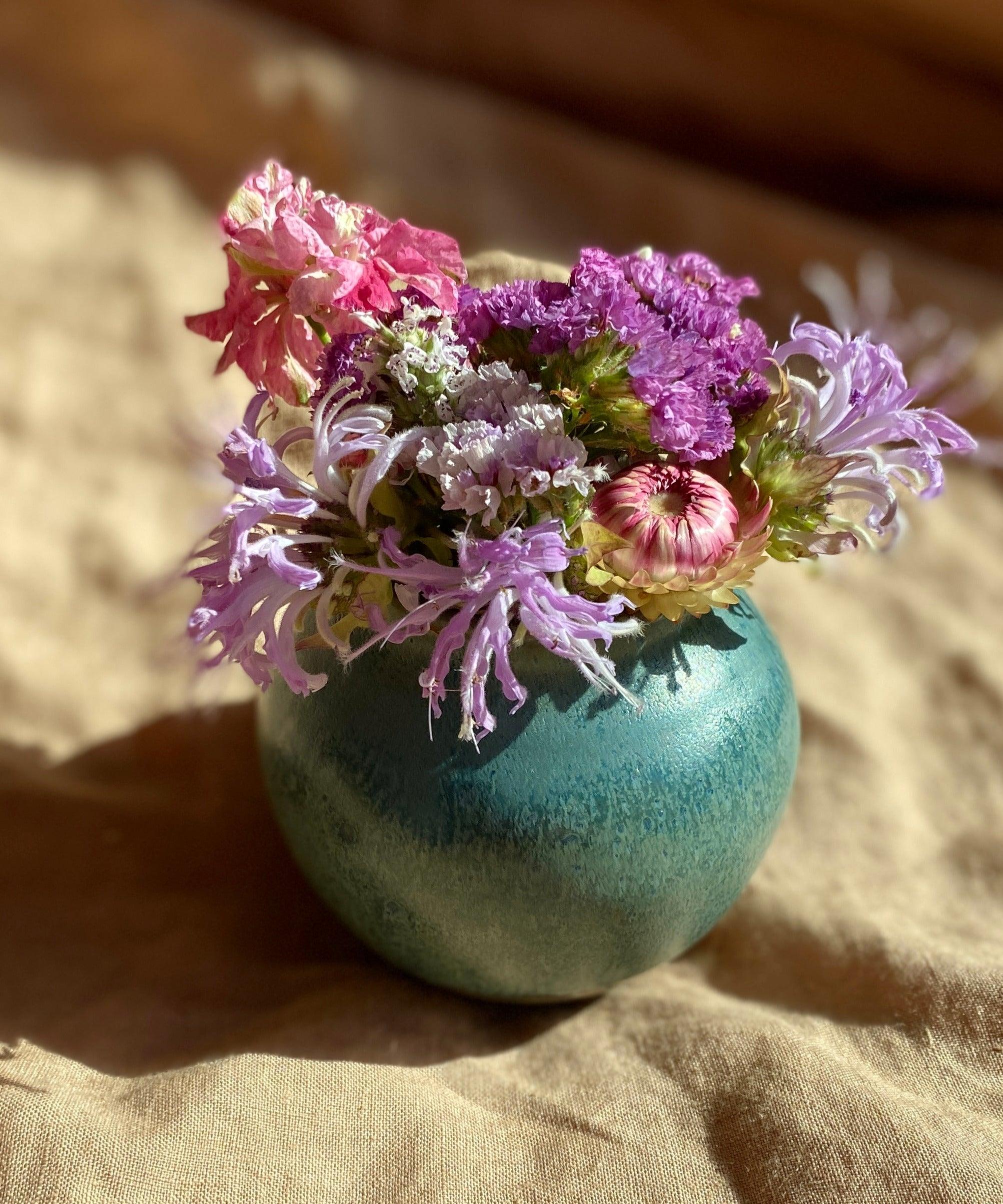 Blue and celadon small vase - Dana Chieco Studio