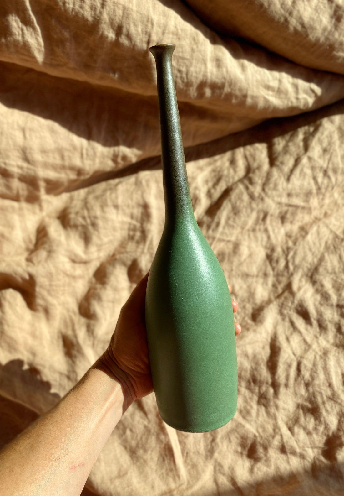 Green decorative bottle No. 11 - Dana Chieco Studio
