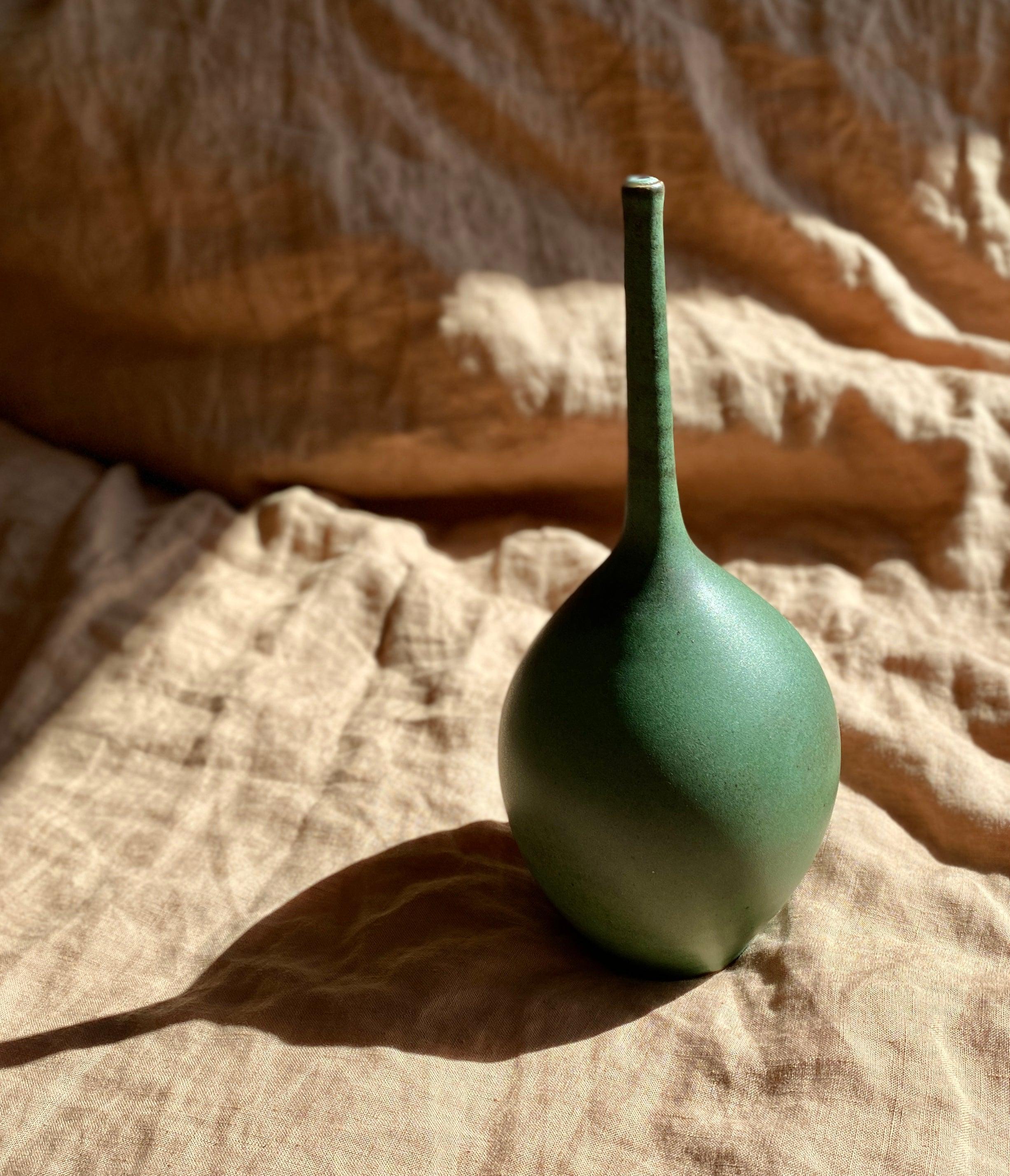 Green decorative bottle No. 7 - Dana Chieco Studio