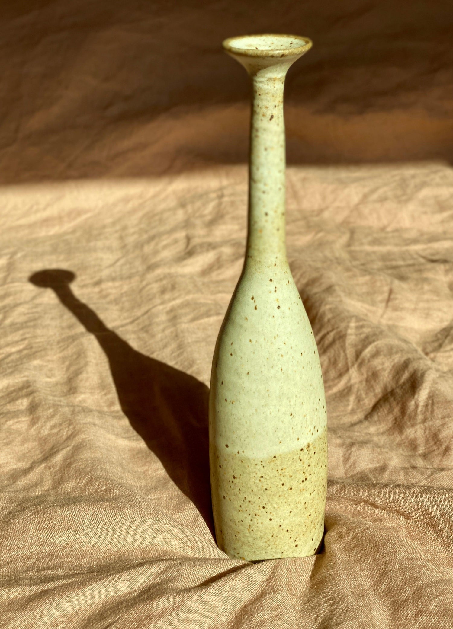 Matte white speckled tall decorative bottle No. 7 - Dana Chieco Studio