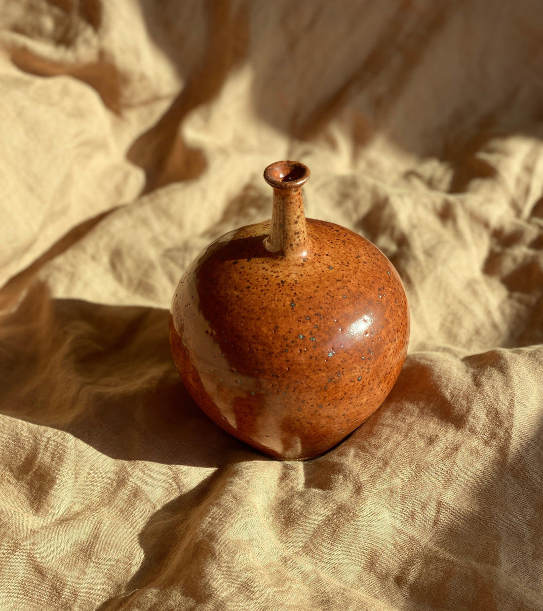 Shino wide bottle-neck decorative vase No. 3 - Dana Chieco Studio