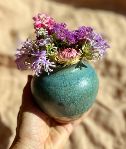 Blue and celadon small vase - Dana Chieco Studio
