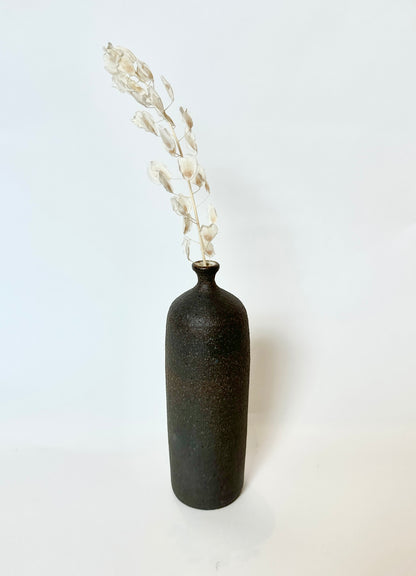 Black clay tall slim vase no. 2