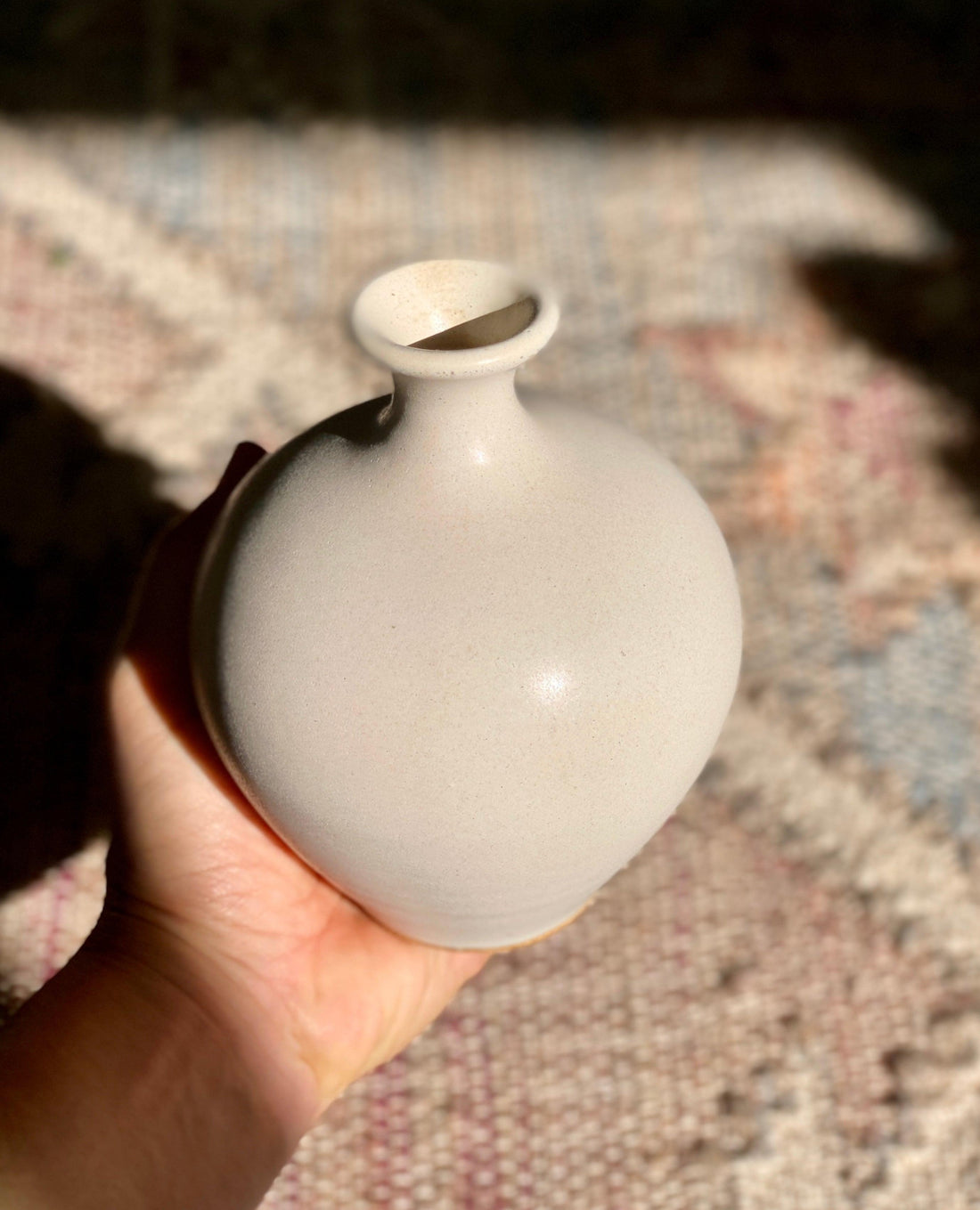 Warm satin white bud vase No. 3 - Dana Chieco Studio