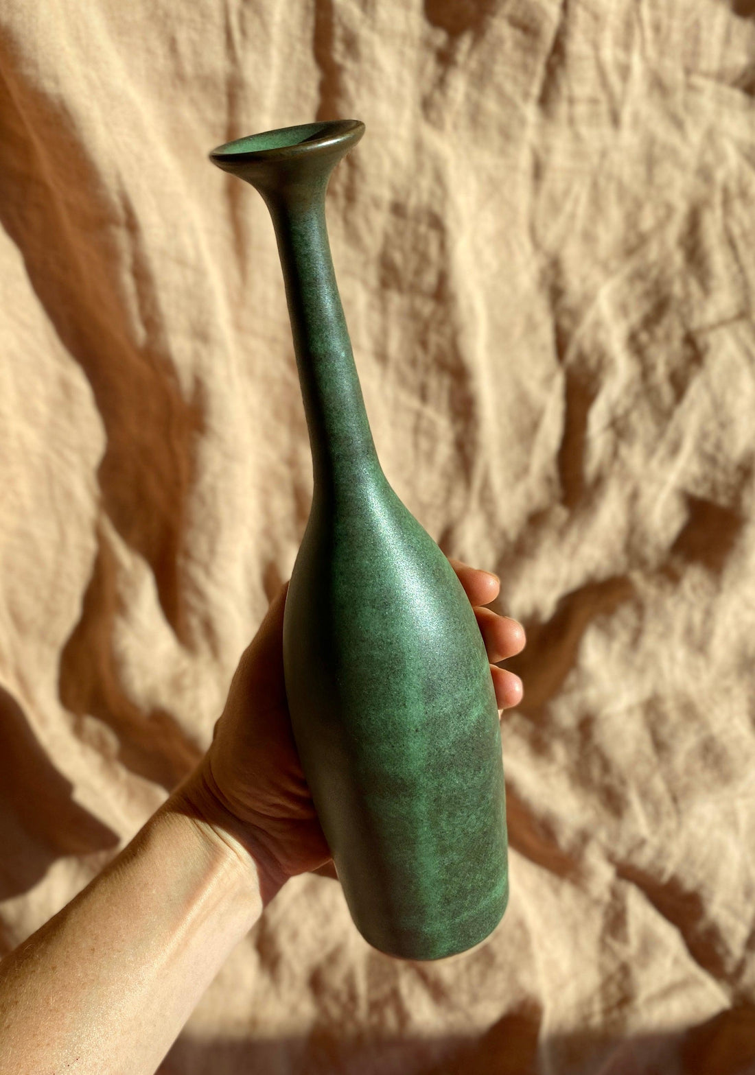 Green decorative bottle No. 9 - Dana Chieco Studio