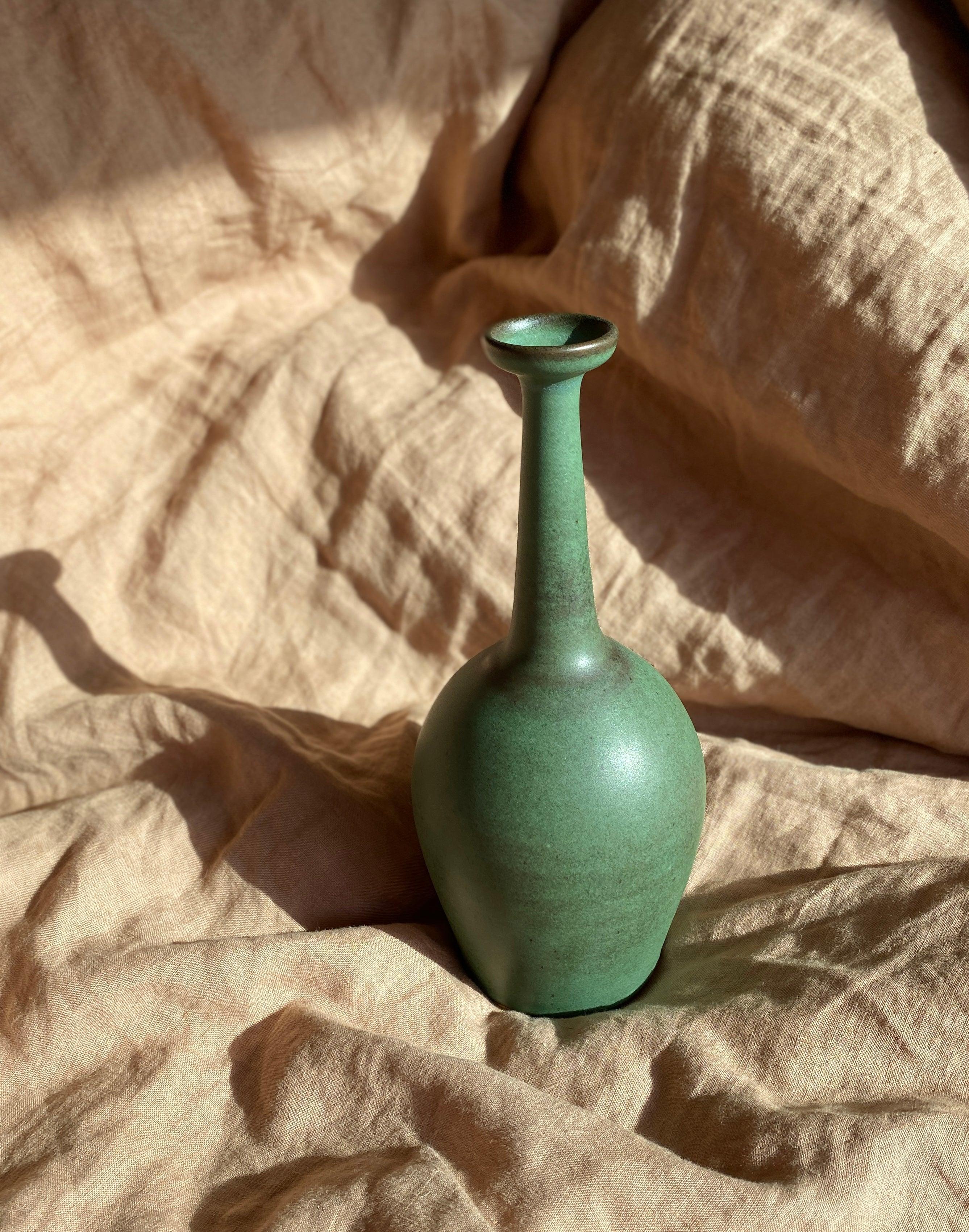 Green decorative bottle No. 14 - Dana Chieco Studio