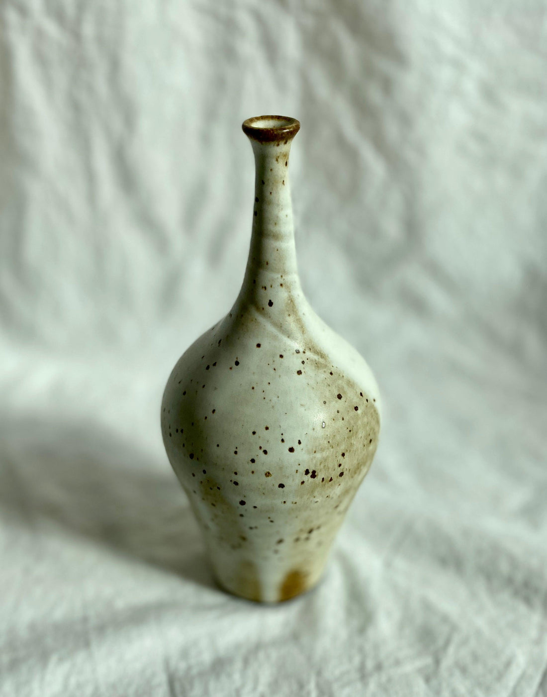 Matte white speckled bottleneck no. 18 - Dana Chieco Studio
