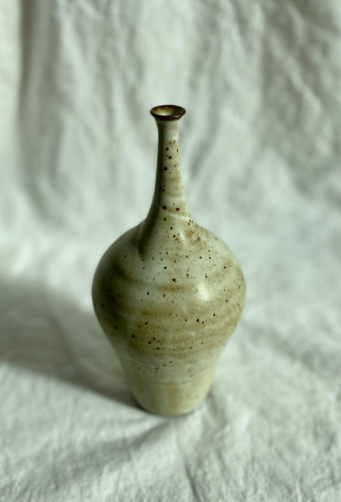 Matte white speckled bottleneck no. 17 - Dana Chieco Studio