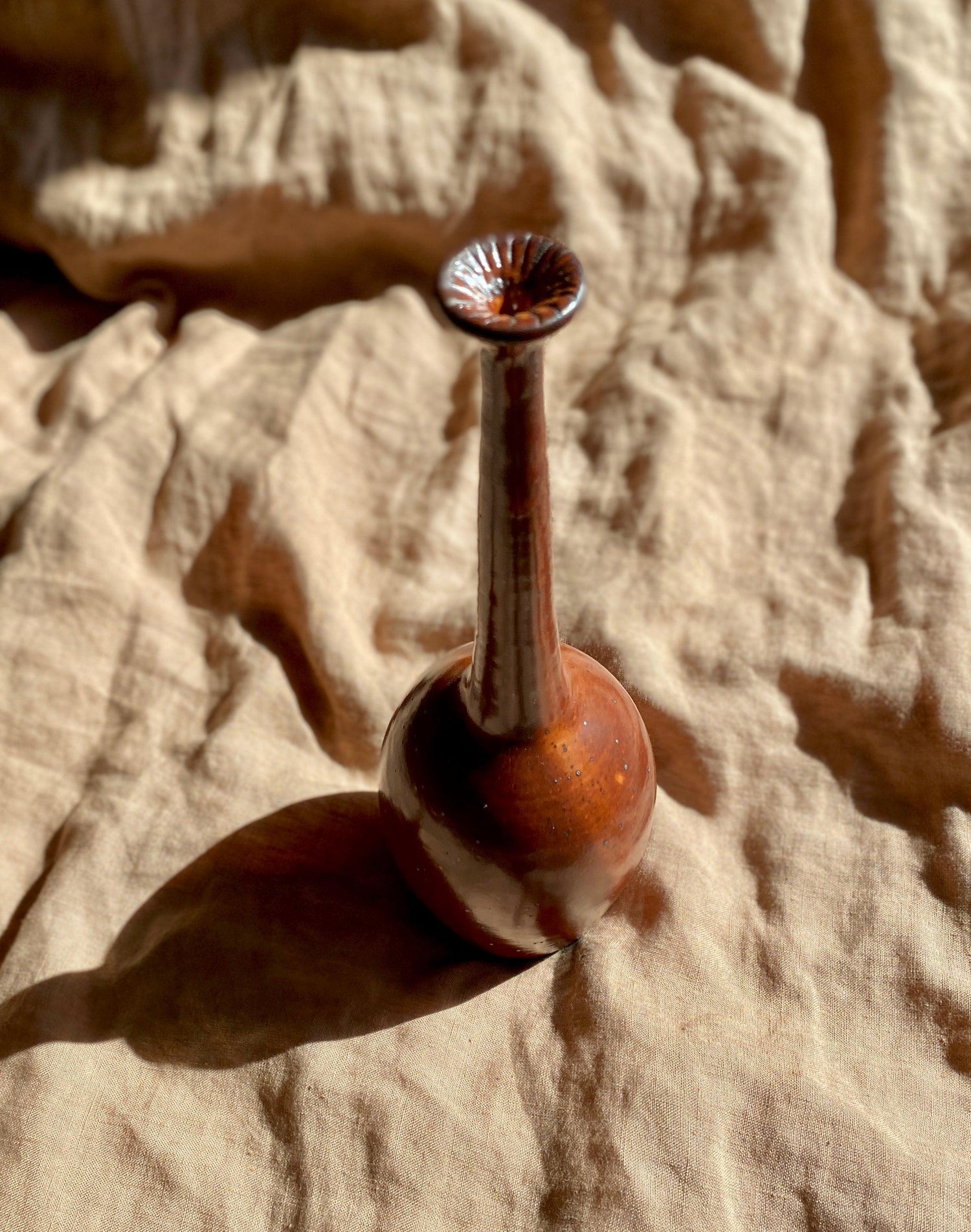 Dark Shino decorative bottle No. 4 - Dana Chieco Studio