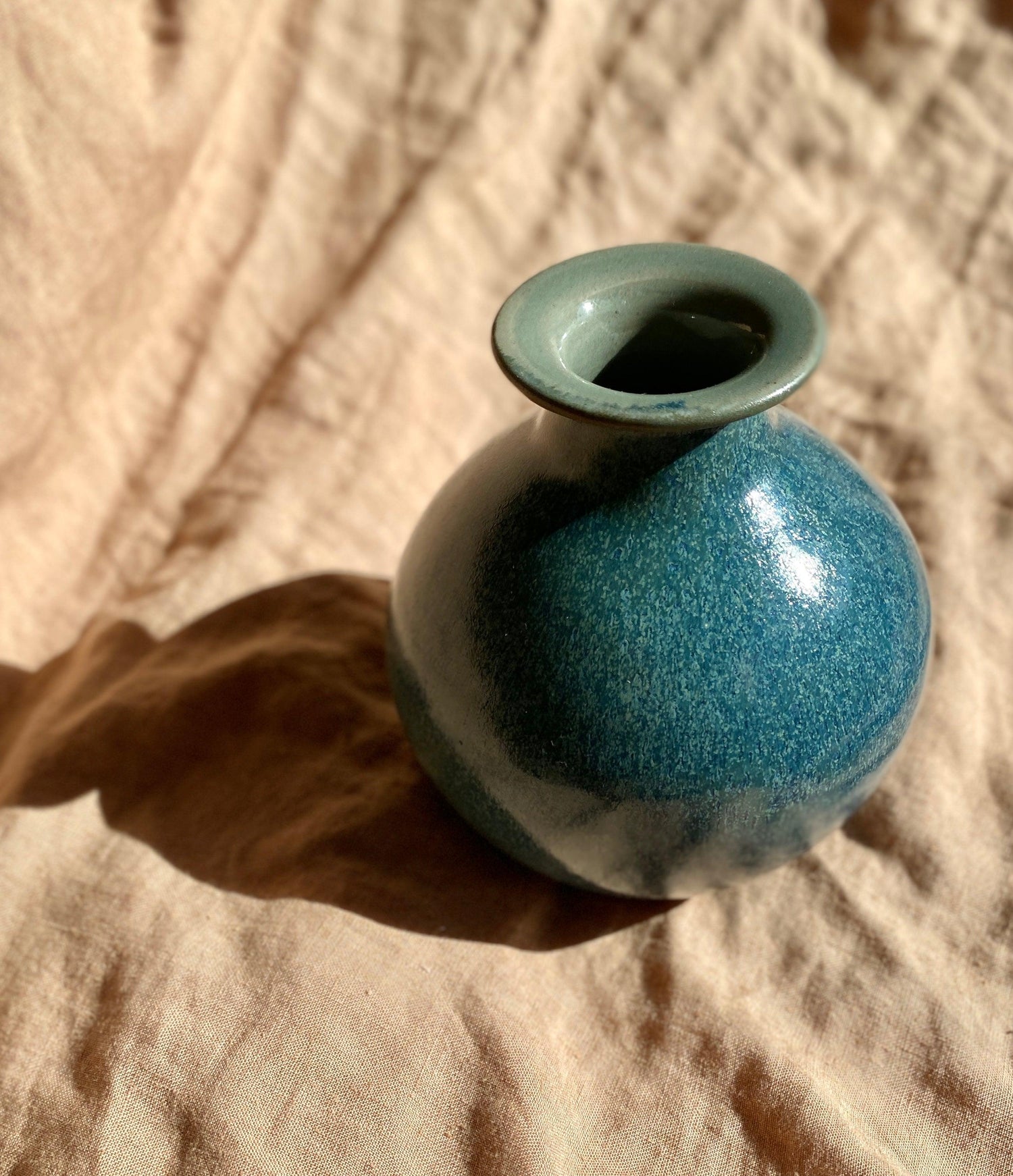 Blue and celadon medium vase - Dana Chieco Studio