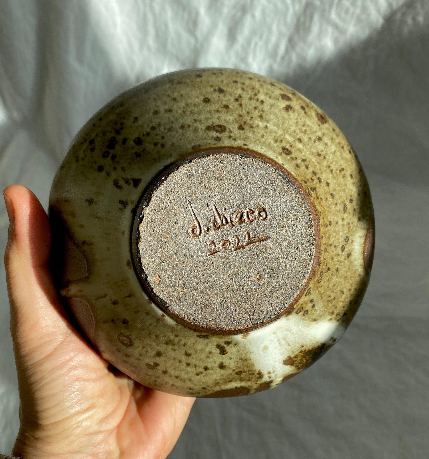 Poured glaze on red clay no. 1 - Dana Chieco Studio