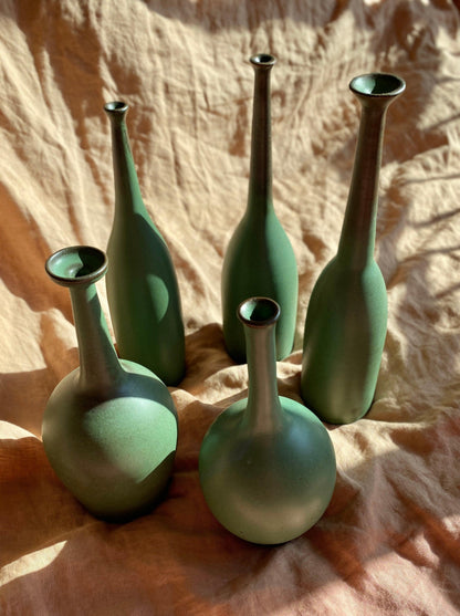 Green decorative bottle No. 14 - Dana Chieco Studio