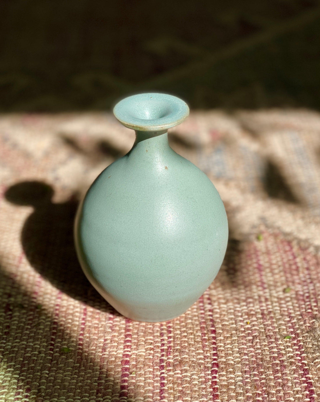 Blue flared-neck decorative bottle No. 3 - Dana Chieco Studio