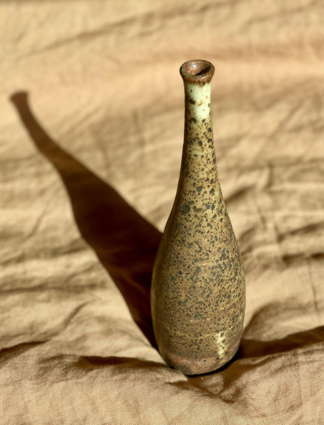 Matte white speckled decorative bottle No. 9 - Dana Chieco Studio